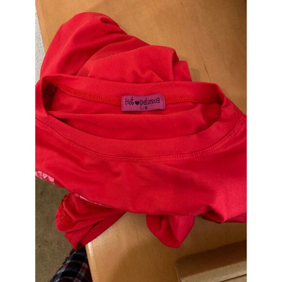 Women's Hot & Delicious Red Celebrate Diversity T-Shirt Tie in Front Large - Picture 10 of 11